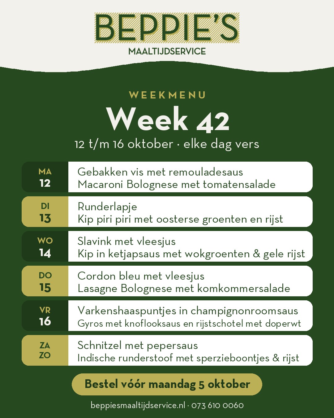 Weekmenu week 42