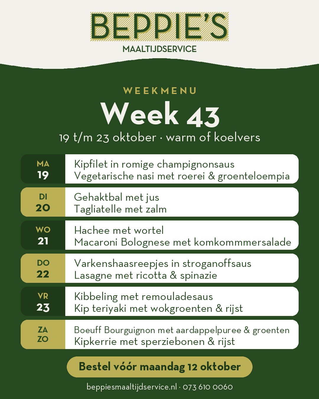 Weekmenu week 43