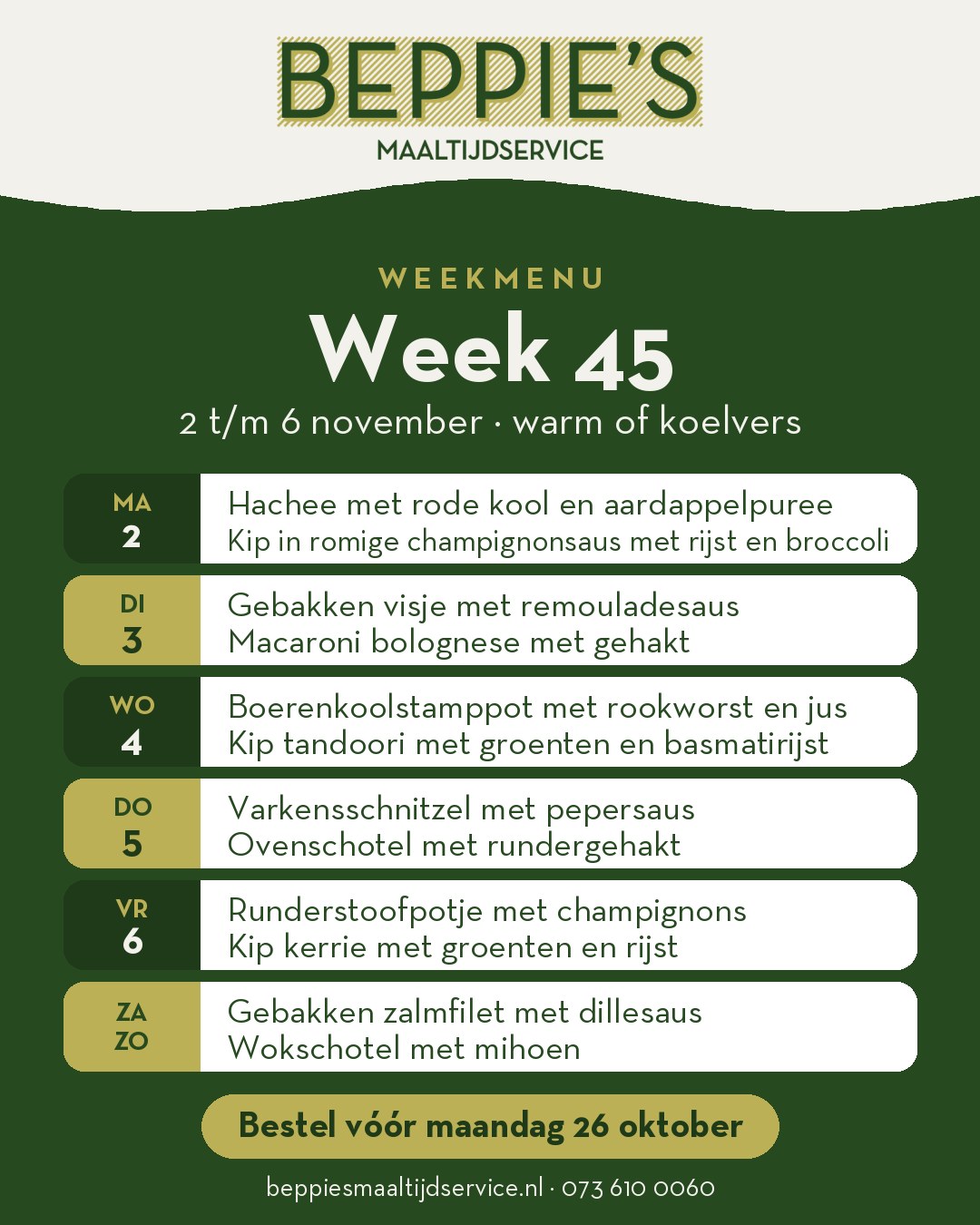 Weekmenu week 45